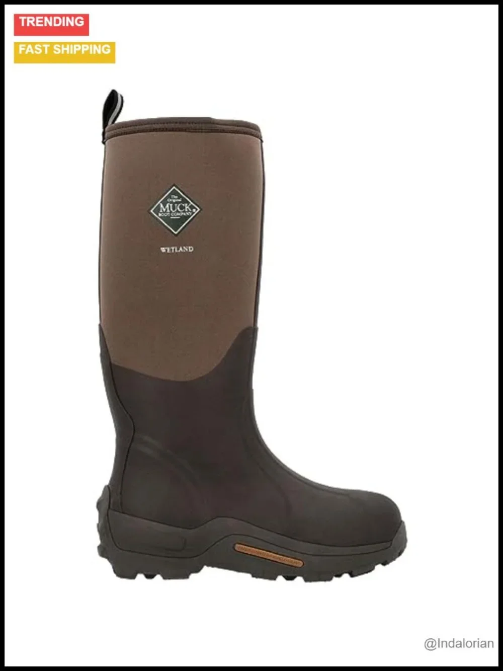 MUCK Men's Wetland Boot - Knee-High Rubber Rain Boots with Stretch-Fit Topline
